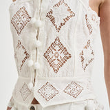 Top donna Nelssy in sangallo bianco HT0859FA D2J01IWHITE ISABEL MARANT 