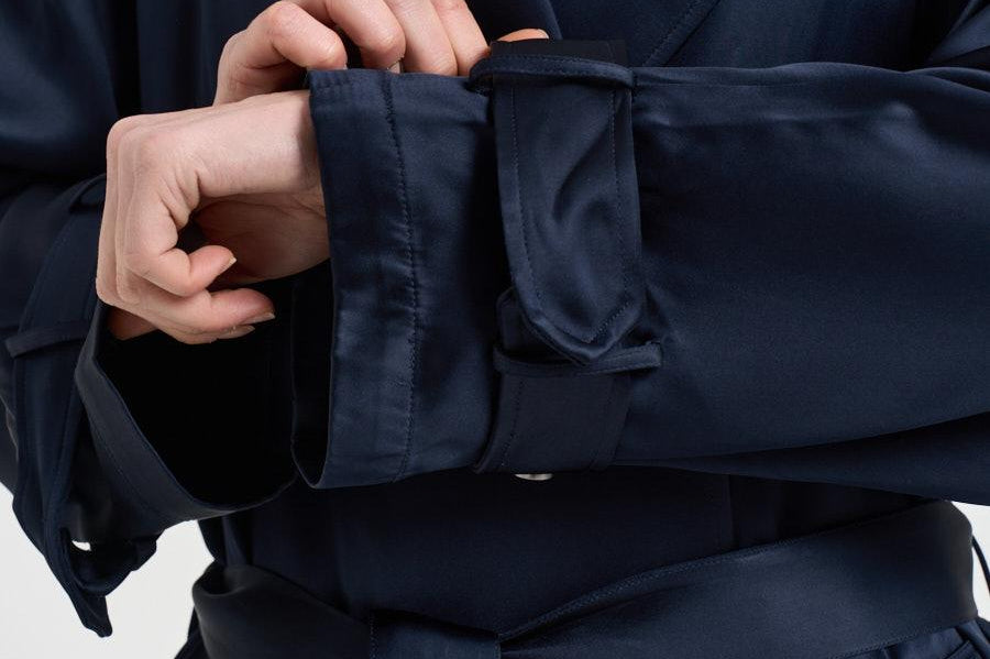 Trench donna lungo viscosa blu 11779 NAVY ANINE BING 