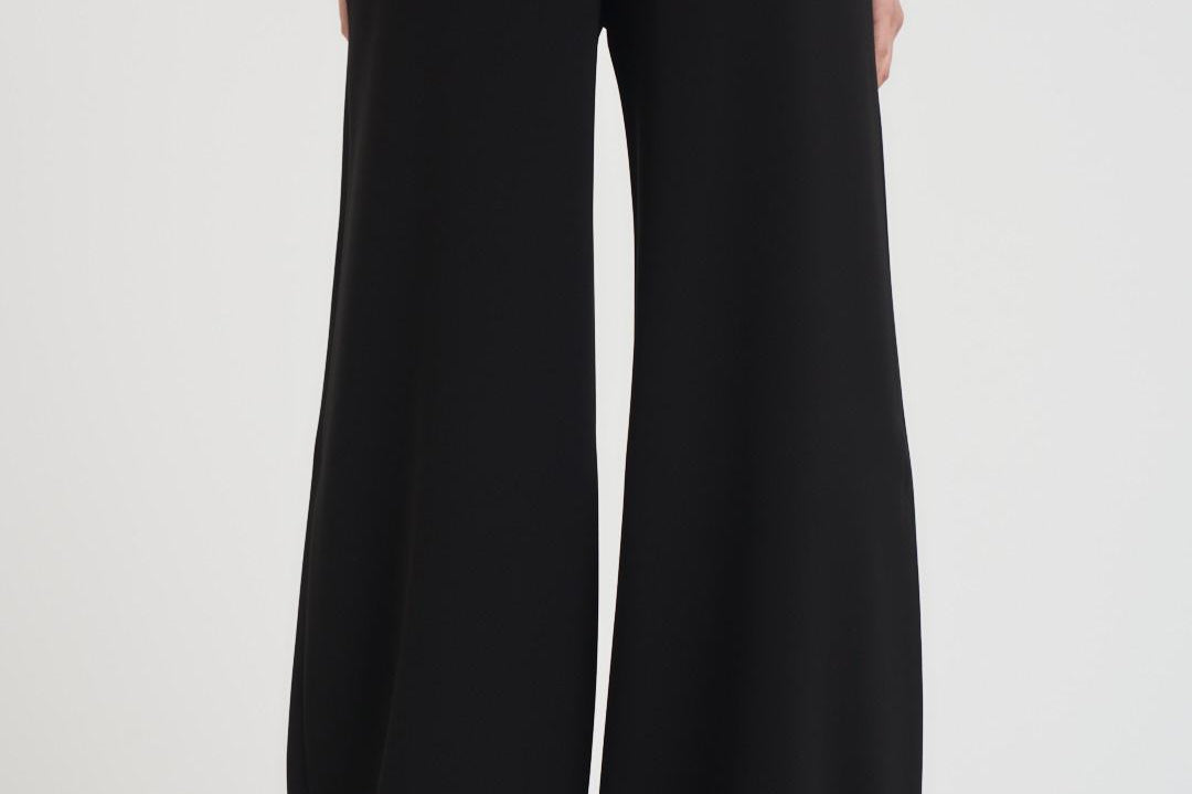 Pantalone donna largo in cady nero JEZ 001 MAX MARA STUDIO 