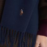 Sciarpa donna con frange blu 449959359 009 RALPH LAUREN 