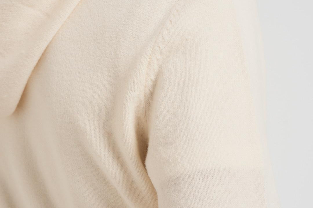 Felpa in maglia con cappuccio bianca LAMBSWL 10 MC2 SAINT BARTH 