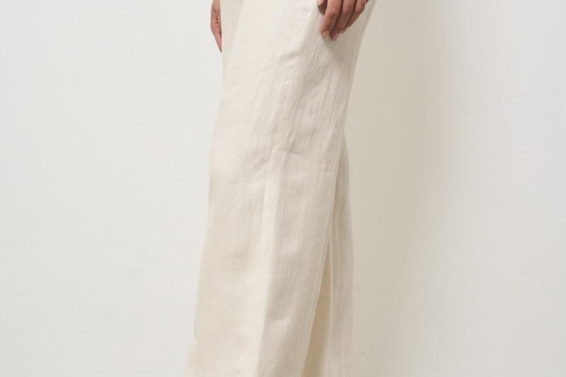 Pantalone donna wide-leg panna 173874 D7058020 INCOTEX 