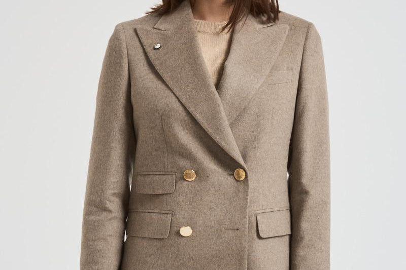 Giacca donna doppiopetto tortora 2156 52578 LUBIAM 