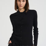 Polo donna in misto viscosa nero 31961 1433 FILIPPA K 