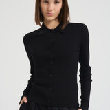 Polo donna in misto viscosa nero 31961 1433 FILIPPA K 