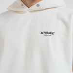 Felpa uomo con cappuccio bianca OCM4113 FLATWHITE REPRESENT 