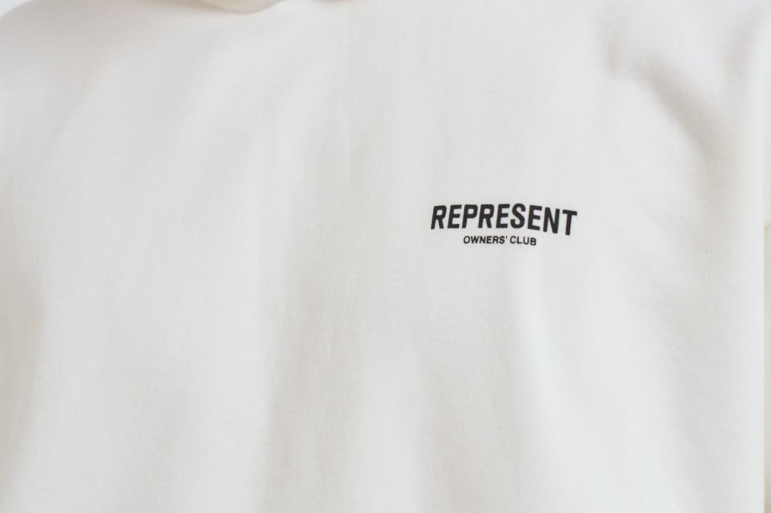 Felpa uomo con cappuccio bianca OCM4113 FLATWHITE REPRESENT 