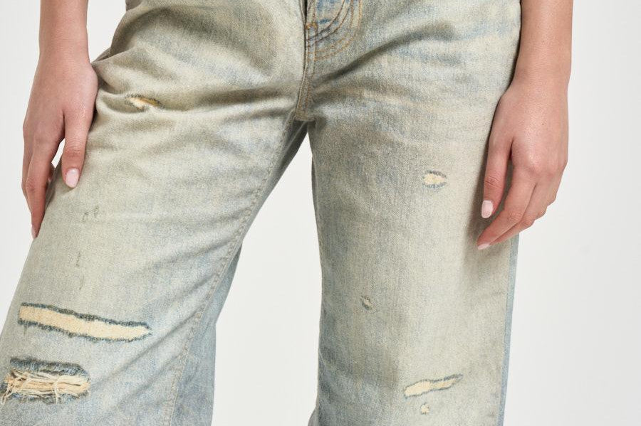 Jeans donna Bonnie in denim chiaro con rotture BONNIETLO TLO HAIKURE 