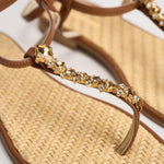 Sandalo donna infradito gioiello marrone K08F CUOIO EMANUELA CARUSO CAPRI 