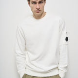 Felpa uomo bianca girocollo SS098AG 103 CP COMPANY 