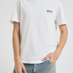 T-shirt uomo bianca con logo frontale nero GMP01220 P00087910283 GOLDEN GOOSE 