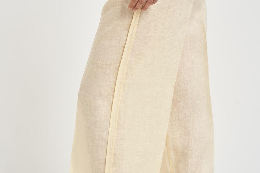 Pantalone donna in lino burro S6SN33 A41 SEMICOUTURE 