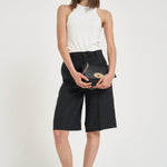 Bermuda donna in lino nero JOSEPHINE 10 BRIGLIA 