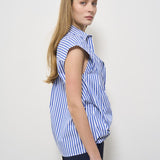 Camicia donna Nicol a righe celeste Y5SK34 75RIG SEMICOUTURE 