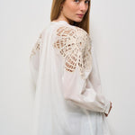 Camicia donna bianca con ricami 13888 0015 FORTE FORTE 
