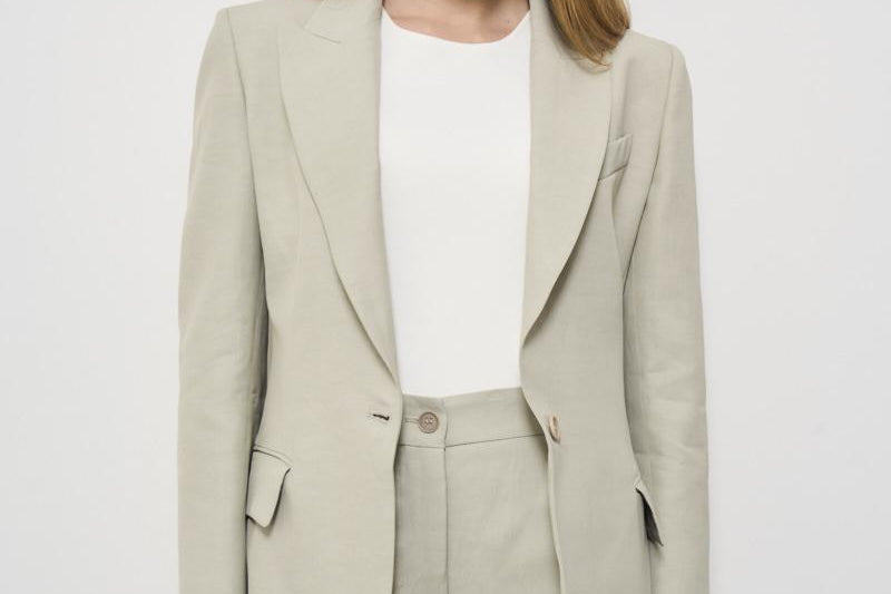 Blazer donna gesso Raisa monopetto D420267 RAISA25038 P.a.r.o.s.h. 