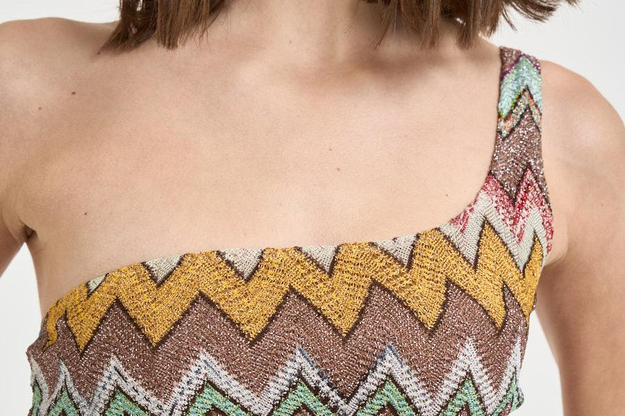 Bikini donna monospalla zig zag multicolor MC23SP02 BR014KSM9YK MISSONI 
