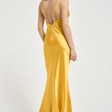 Abito donna satinato giallo ABR33 EV4 ELISABETTA FRANCHI 