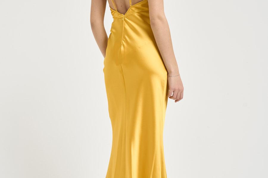 Abito donna satinato giallo ABR33 EV4 ELISABETTA FRANCHI 