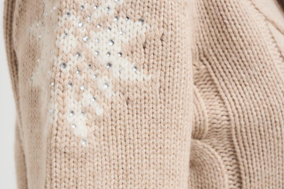 Maglia donna a trecce beige ADLER NORDIC11 MC2 SAINT BARTH 