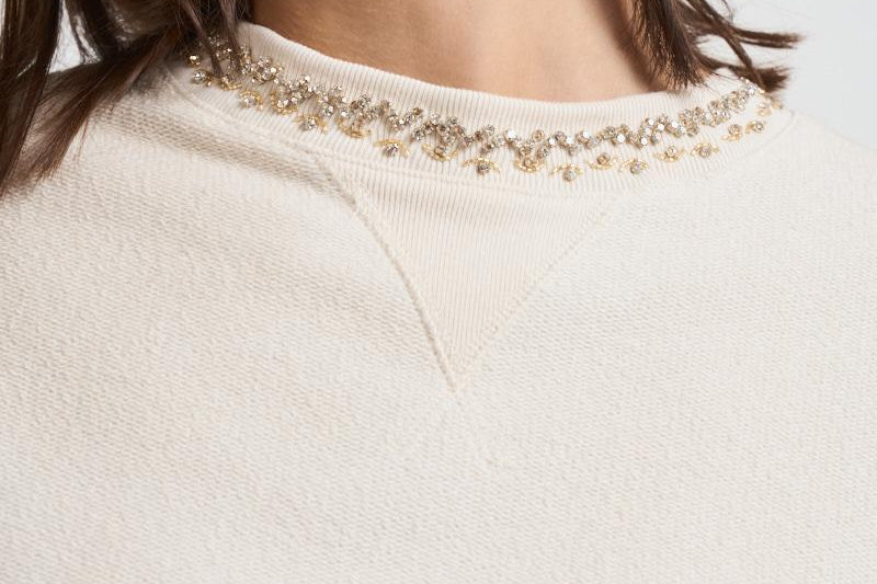 Maglia donna cropped panna GWP02203 P00212211616 GOLDEN GOOSE 