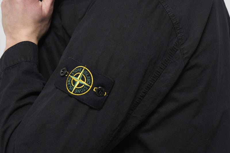 Camicia uomo nera con zip 1200032 S00WNV0129 STONE ISLAND 