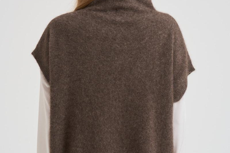 Maglia donna gilet tortora D540924 LACOON024CASTAGNA P.a.r.o.s.h. 