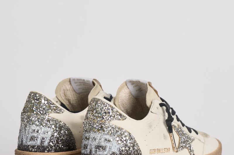 Sneakers donna Ball Star glitter argento GWF00117 F00747212274 GOLDEN GOOSE 