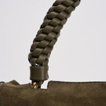 Borsa donna Sveva Peach Media a spalla in suede con tracolla verde BT2006PEO BOSCO ORCIANI 