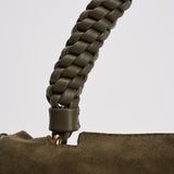 Borsa donna Sveva Peach Media a spalla in suede con tracolla verde BT2006PEO BOSCO ORCIANI 