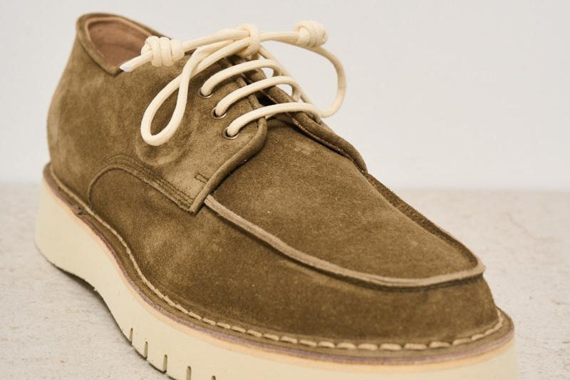 Mocassino uomo in suede nocciola PAGANINI OLIVA MAZE 