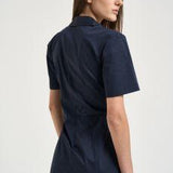 Abito donna midi drappeggiato blu notte L6SK30 N08 LIVIANA CONTI 