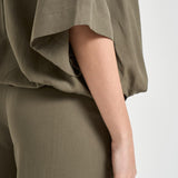 Blusa donna maniche a tre quarti verde militare TYC01 OLIVA NINE IN THE MORNING 