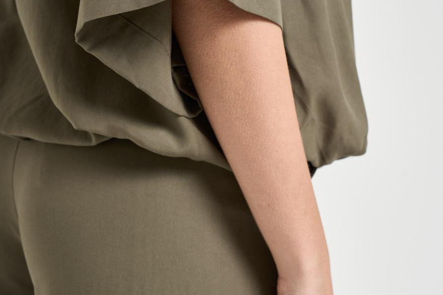 Blusa donna maniche a tre quarti verde militare TYC01 OLIVA NINE IN THE MORNING 
