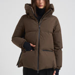 Piumino donna Laminar corto verde militare PI002045D 7400 HERNO 
