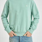Felpa uomo girocollo verde acqua 710916689 012 RALPH LAUREN 