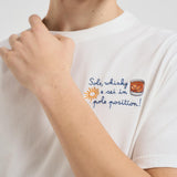 T-shirt uomo girocollo panna con ricamo ARNOTTWM SOL10EMB MC2 SAINT BARTH 