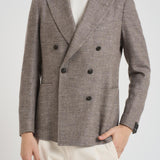 Giacca uomo doppiopetto in lana tortora 1SMC20K C90044T1250 TAGLIATORE 