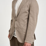 Giacca uomo in misto cotone e lino tortora SERENIOLD R7002FANGO ACCADEMIE TESSILI 