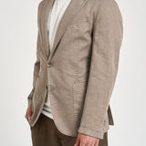 Giacca uomo in misto cotone e lino tortora SERENIOLD R7002FANGO ACCADEMIE TESSILI 