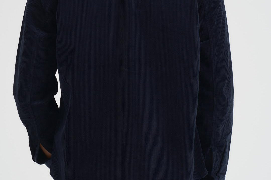 Overshirt uomo in velluto a coste blu 1000541 460 LES DEUX 