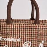 Borsa donna Vanity Mini Wool Pied de Poule marrone VANITYMNWL PDP45 MC2 SAINT BARTH 