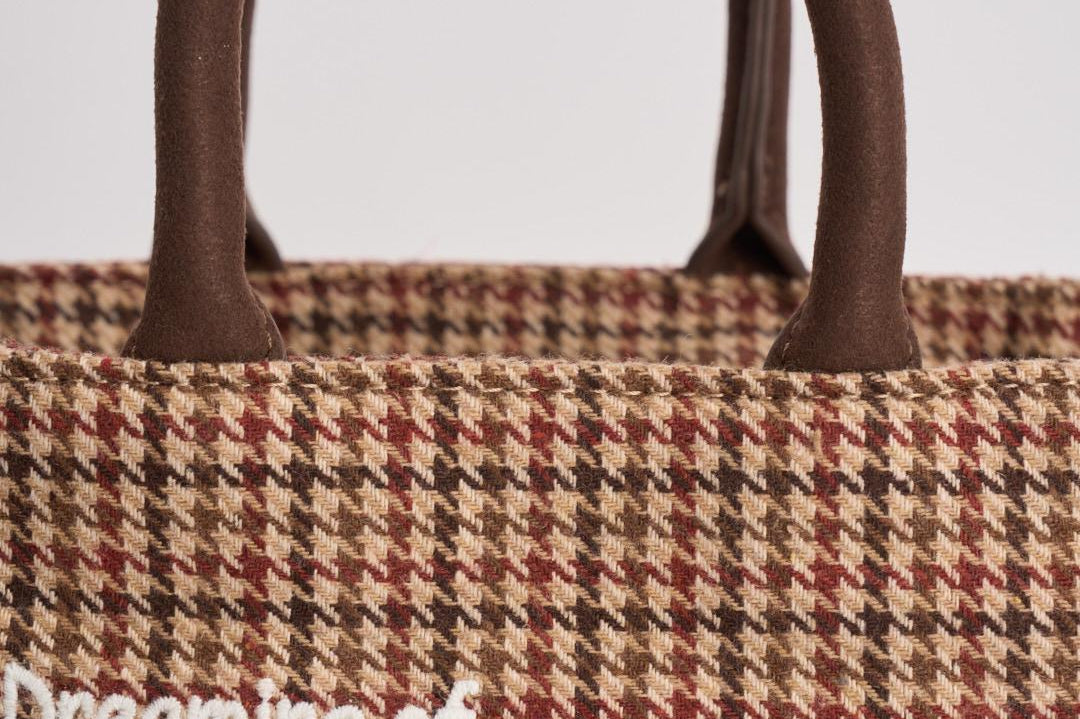 Borsa donna Vanity Mini Wool Pied de Poule marrone VANITYMNWL PDP45 MC2 SAINT BARTH 