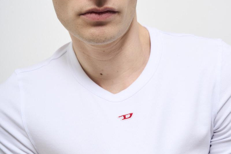 T-shirt uomo girocollo bianca A14950 0EJAI100 DIESEL 