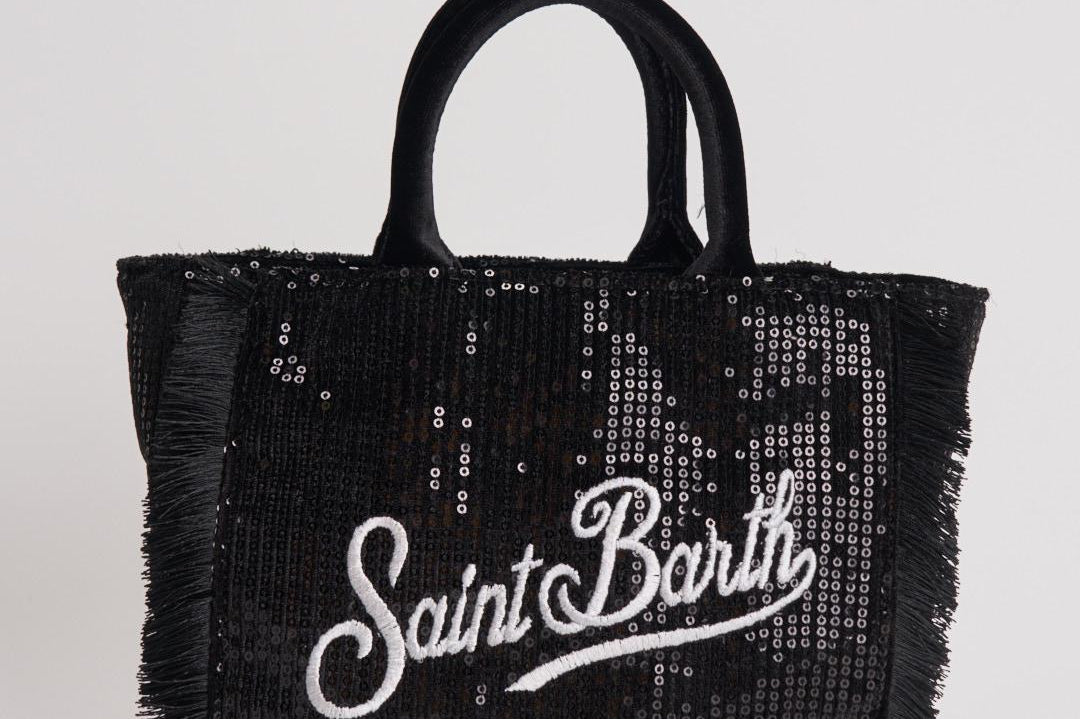 Borsa donna Vanity Mini Velvet con strass nero VANITYMINI VELV00 MC2 SAINT BARTH 