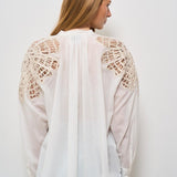 Camicia donna bianca con ricami 13888 0015 FORTE FORTE 
