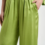 Pantalone donna in seta verde brillante 14582 6028 FORTE FORTE 