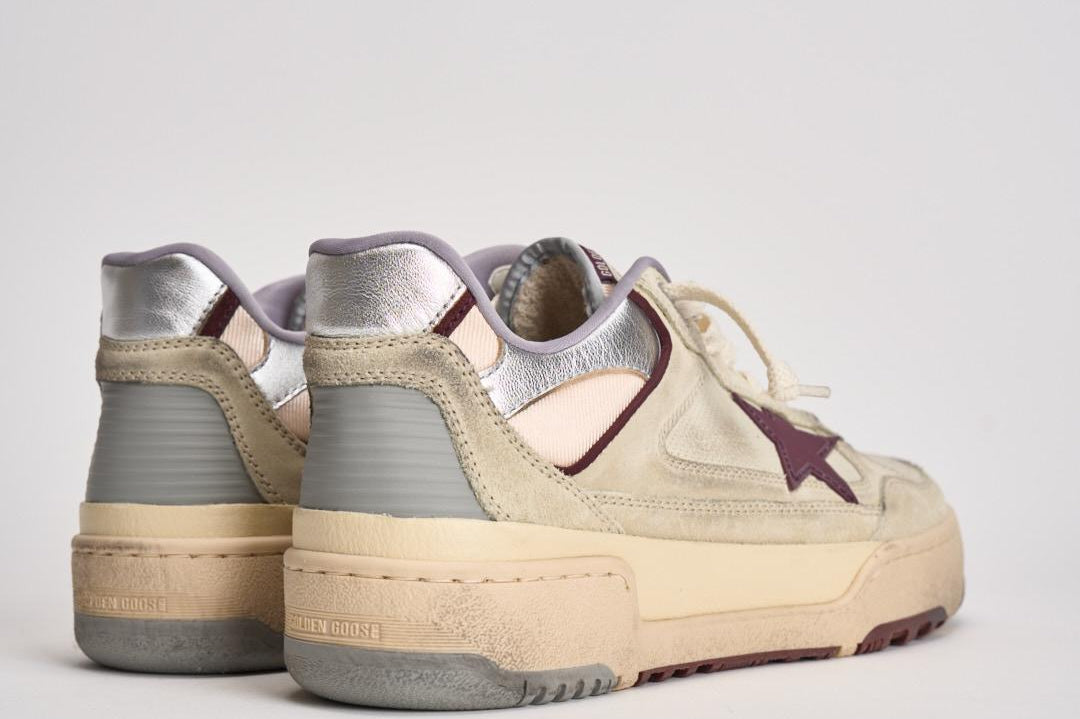 Sneakers uomo Forty2 crema e viola GMF00630 F00795815484 GOLDEN GOOSE 