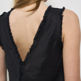 Top donna nero in lino D311664 BEACH25013 P.a.r.o.s.h. 