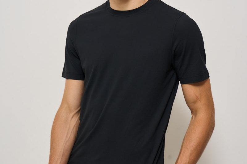 T-shirt uomo girocollo nera AU1330C 1002 ALPHA STUDIO 